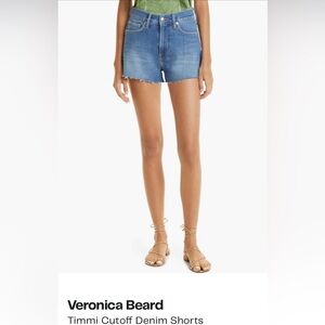 Veronica Beard Timmy Cutoff Denim Shorts Classic Blue High Rise Jean Shorts